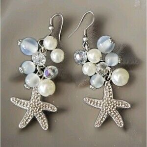 Earrings Starfish Beach Summer Women Fashion Costume Jewelry Dangly Pierced Hook